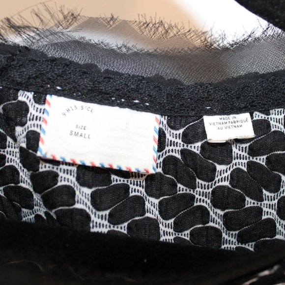 ANTHRO POSTMARK Black and White Textured Top S - Picture 4 of 7